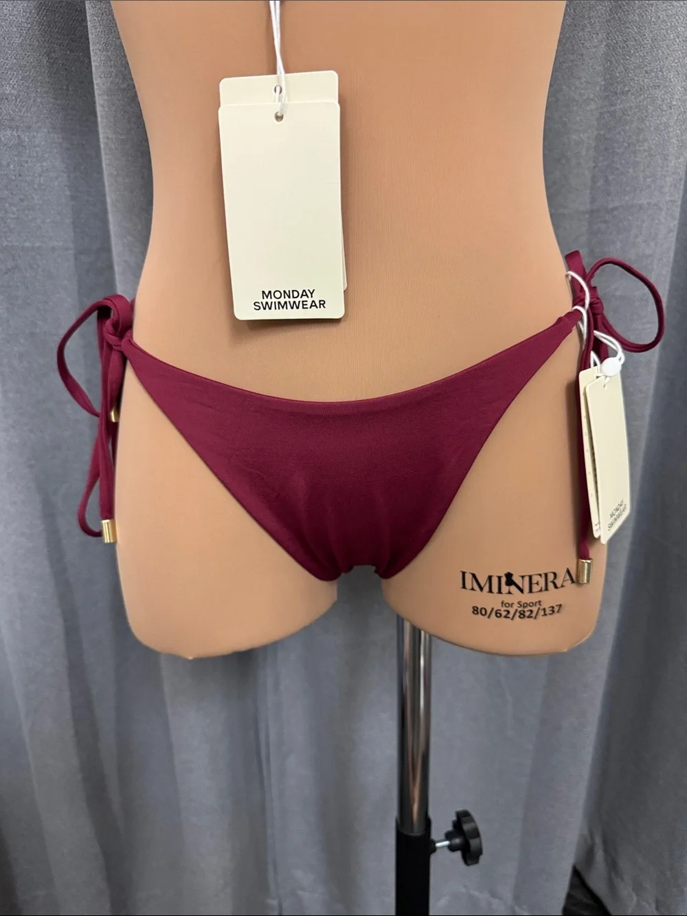 Monday Swimwear Wine Red Triangle String Bikini